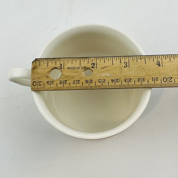 Mikasa English Countryside Flat Cup & Saucer Set White Stoneware Embossed Fruit - Picture 11 of 12